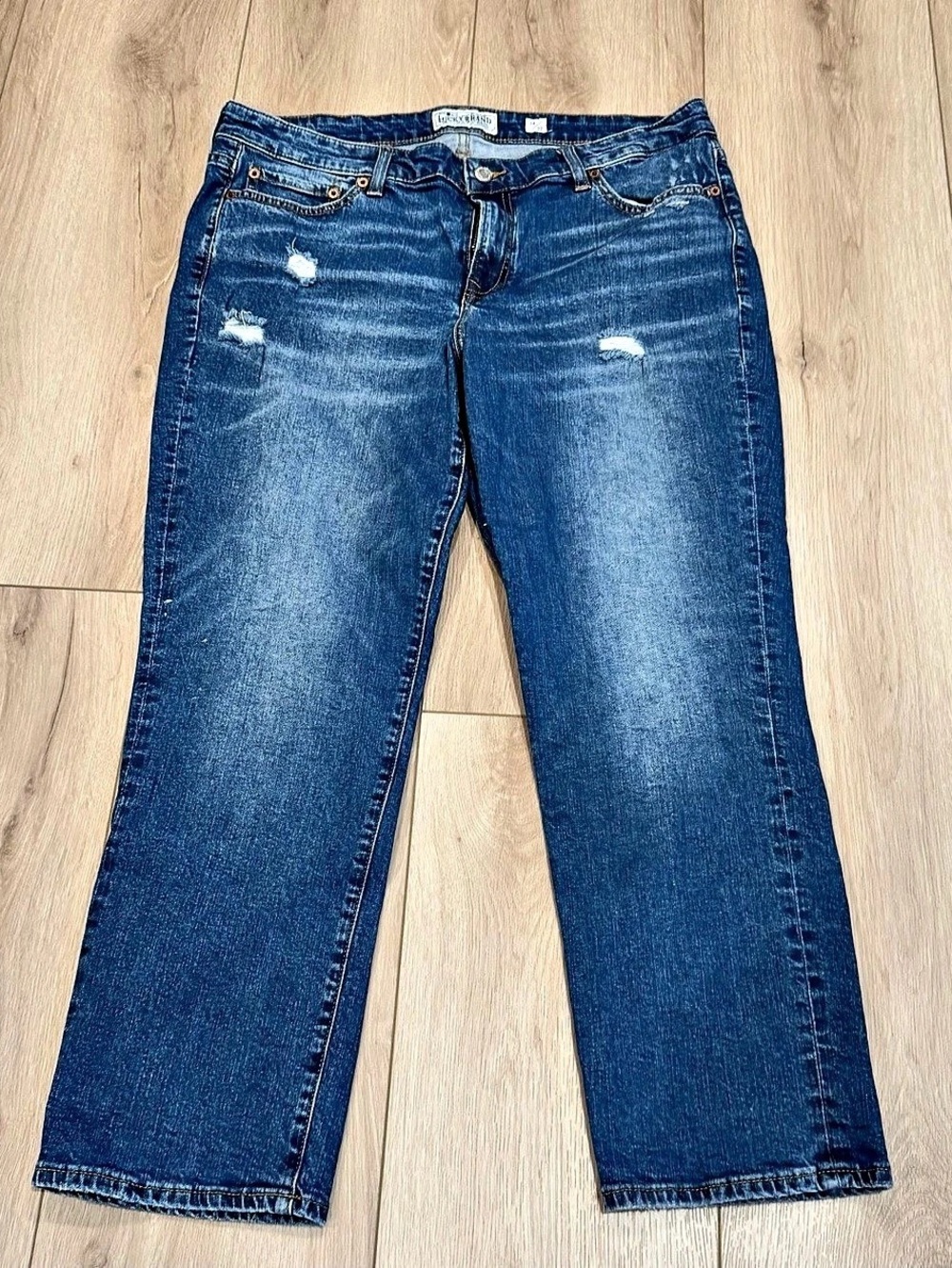 Lucky Brand Mid-Rise Straight Leg Jeans Distressed Size 14